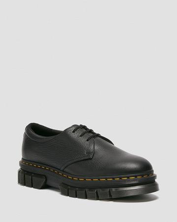 Black Men's Dr Martens Rikard Lunar Leather Platform Shoes | CA 627PJJ